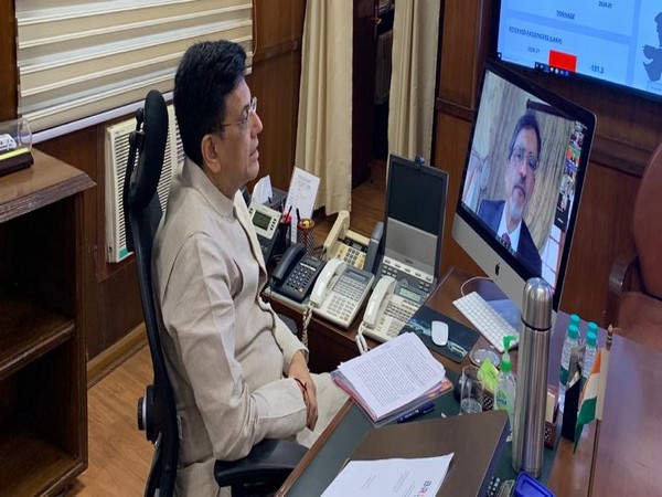 Union Commerce and Industry Minister Piyush Goyal at the 10th BRICS Trade Ministers meeting today. Photo/ANI