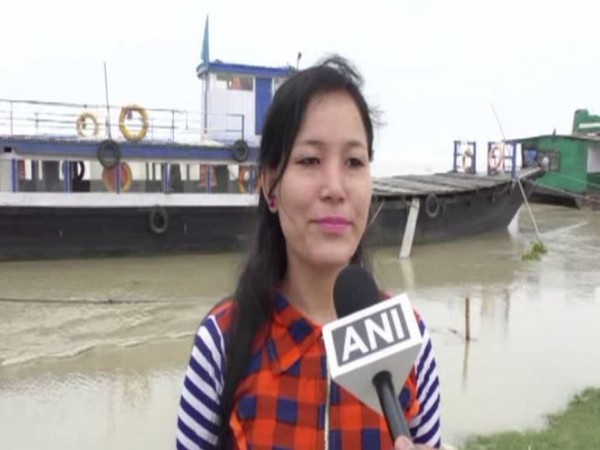 A local while speaking to ANI in Majuli, Assam on Sunday. Photo/ANI