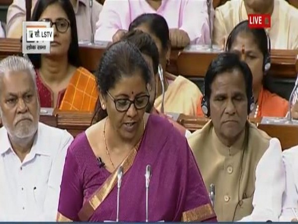 Sitharaman while presenting the Budget in Parliament on Friday(Image Courtesy by LSTV)