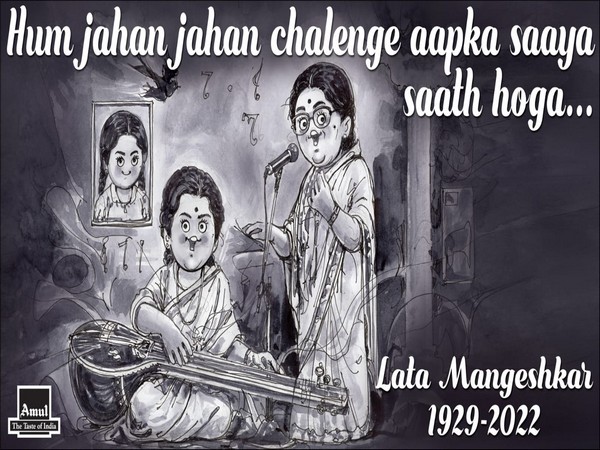 Amul's tribute for Lata Mangeshkar (Image source: Twitter)