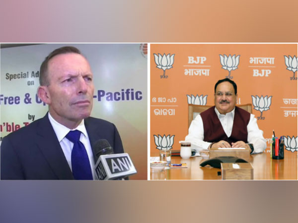 Former Prime Minister of Australia Tony Abbott (left) and BJP national president JP Nadda (Right)