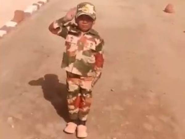 Still from five-year-old Nawang Namgyal's video posted by ITBP (Photo/Twitter)