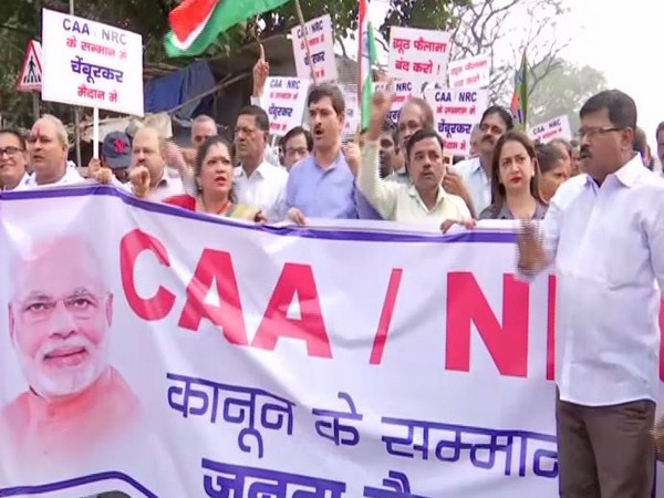 BJP workers came out on the streets in support of CAA on Wednesday. Photo/ANI