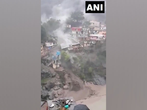 A visual of the cloudburst incident in Devprayag, Uttarakhand on Tuesday. (Photo/ANI)