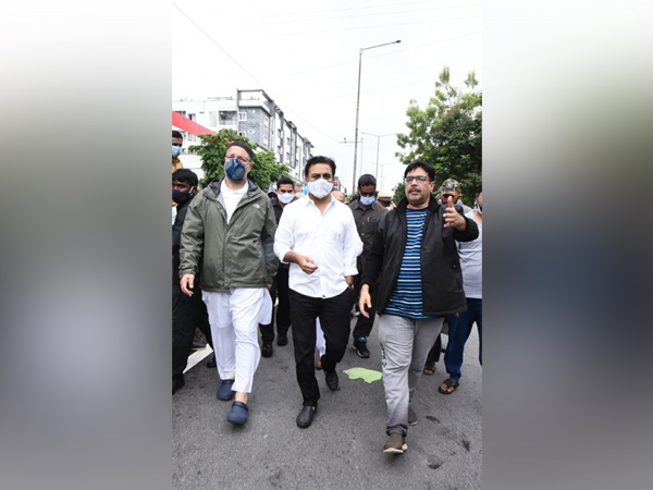 Telangana Minister KTR conducted a review meeting with officials of various departments to take stock of the flood situation in the city.