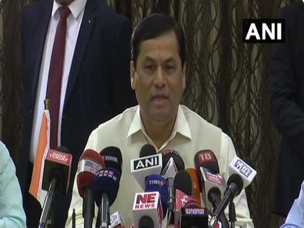 Assam Chief Minister Sarbananda Sonowal held a press conference in Assam on Friday. Photo/ANI