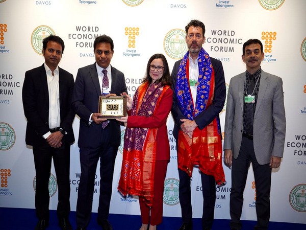 Telangana Minister KTR in Davos on the first day of World Economic Forum.