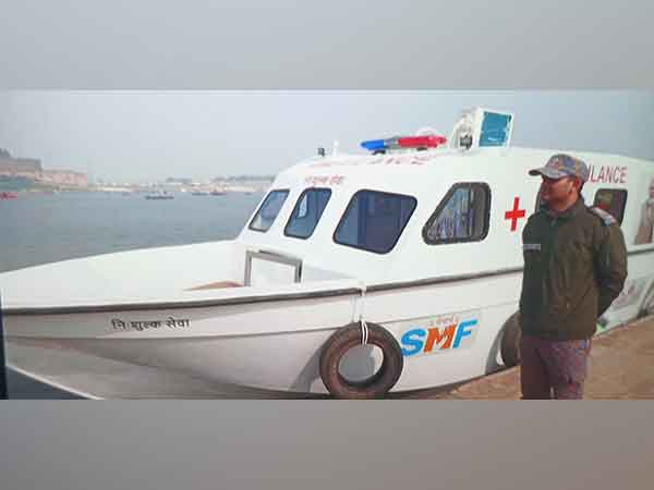 A water ambulance at the Sangam for Mahakumbh (Photo/ANI)