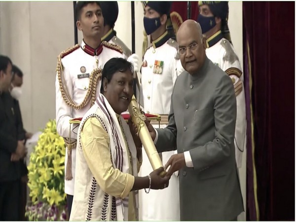Assamese singer Dulal Manki conferred with Padma Shri (Photo/ANI)