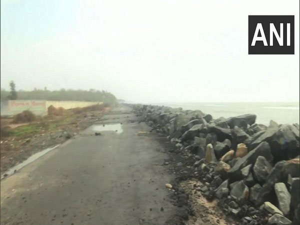 Kakinada -Uppada Beach Road damaged due to cyclone Asani