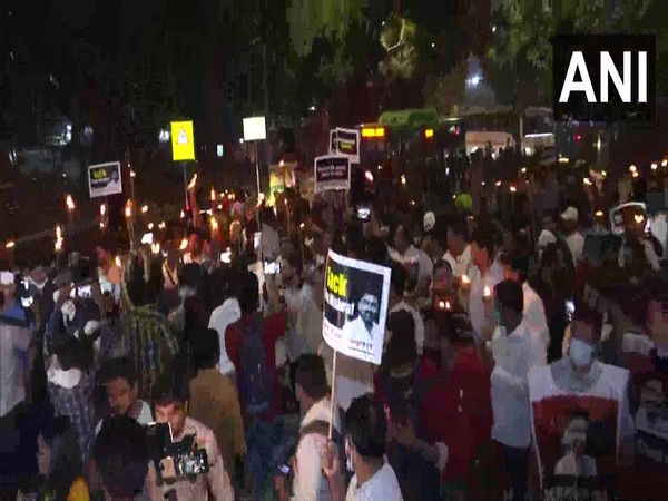 Youth Congress holds torchlight march in Delhi over Lakhimpur Kheri incident