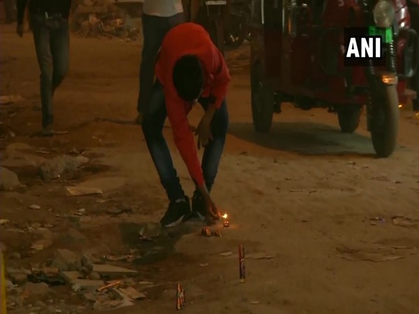 On the occasion of Diwali, people in the national capital were seen bursting firecrackers on Saturday.