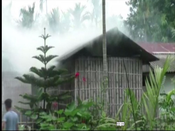 The fire-affected home of the family which tried to commit sacrifice of a child (Photo/ANI)
