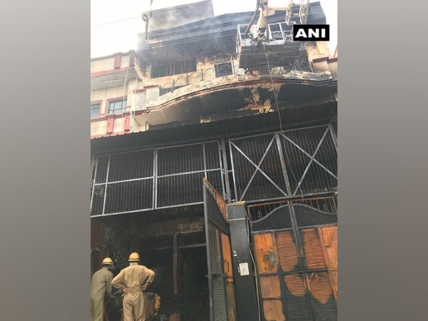 A visual from the fire incident at the factory in New Delhi. 