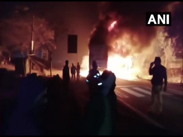 Visuals from incident site in Kannuaj. Photo/ANI