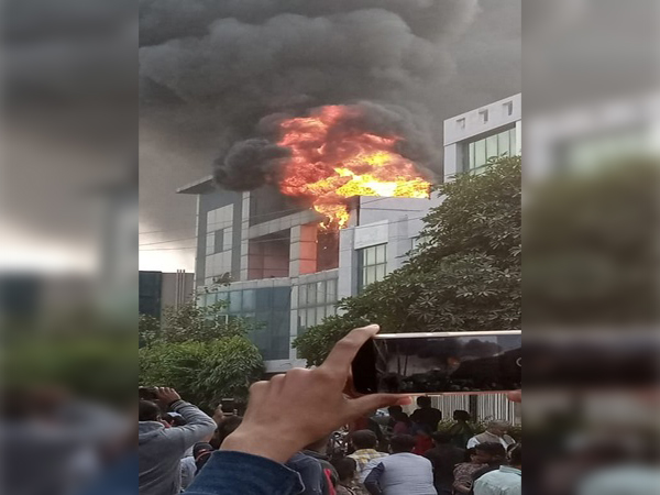 Visual of fire from the plastic factory in Manesar.. 