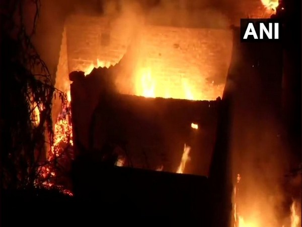 A fire broke out at Kirti Nagar area in Delhi. Photo/ANI