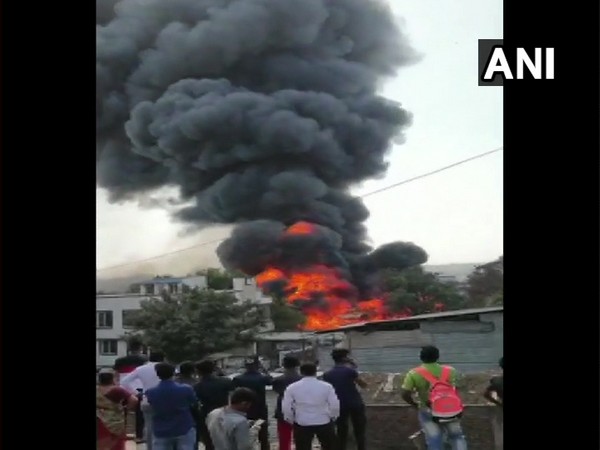 Fire breaks out a godown in Pune's Bibvewadi area (Photo/ ANI)
