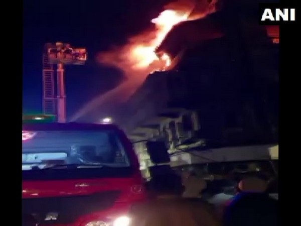 Visuals of fire at Bhendi Bazaar in Mumbai on Thursday night.