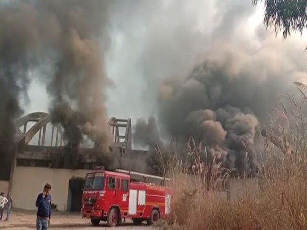 A fire broke out at a factory in Ghaziabad (Photo/ANI)
