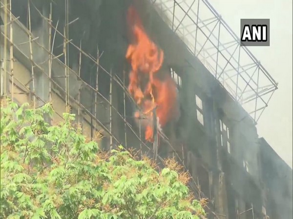 Fire at GST Bhavan at Mazgaon, Mumbai. Photo/ANI