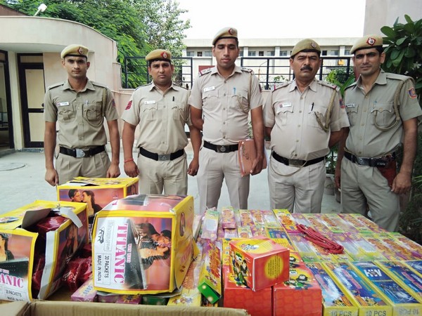 Delhi police confiscated 146 kilograms of firecrackers and arrested one person