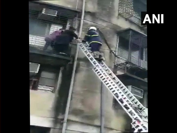 Mumbai Fire Brigade personnel during fire fighting operation (Photo/ANI)