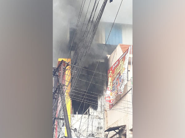 Fire broke out at photo studio in Vizianagaram on Tuesday. Photo/ANI