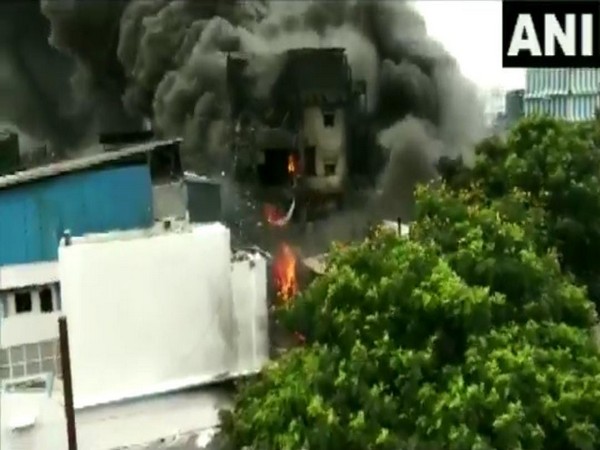 A visual from the chemical factory in Vapi on Saturday. Photo/ANI