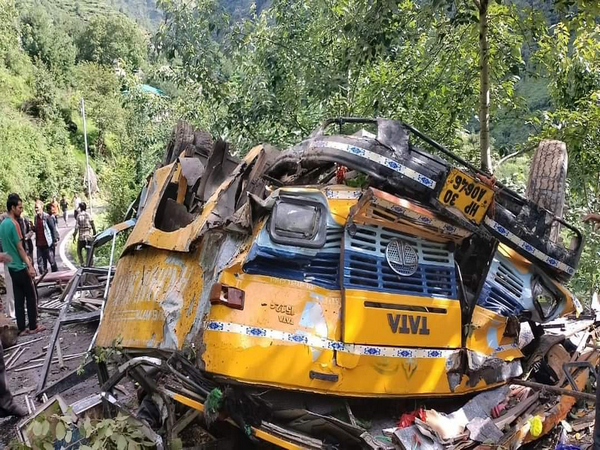 The school bus after accident. (ANI/photo)
