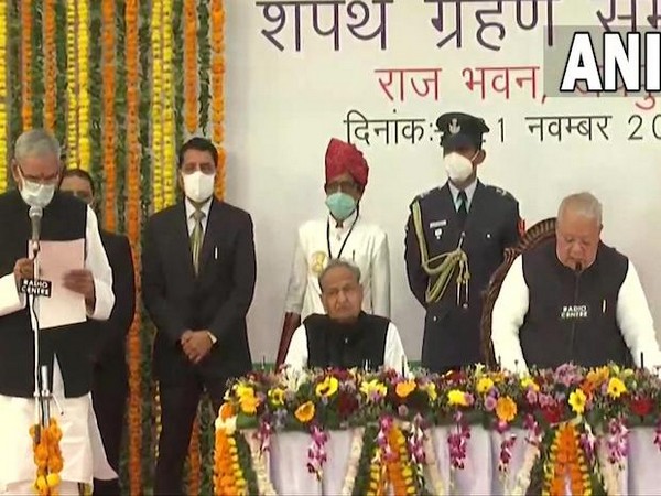 Visual of Rajasthan Cabinet oath taking ceremony (Photo/ANI)