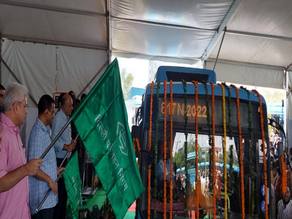 Delhi Chief Minister Arvind Kejriwal flagging off 150 electric buses in the national capital. (File Photo/ANI)