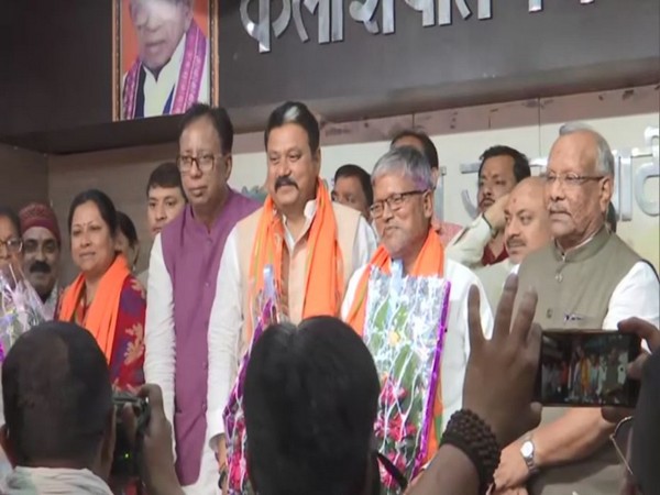 BJP Bihar President Sanjay Jaiswal, MLAs Raju Singh, Mishri Lal, and Swarna Singh (Photo:ANI)