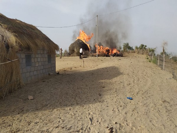 IAF's MiG-21 Bison fighter aircraft crashes in Rajasthan's Barmer. (Photo/ANI)