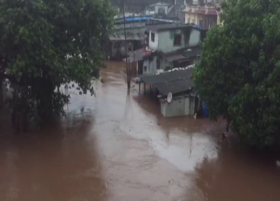 Flood-affected areas in Navsari district of Gujarat on Sunday. Photo/ANI