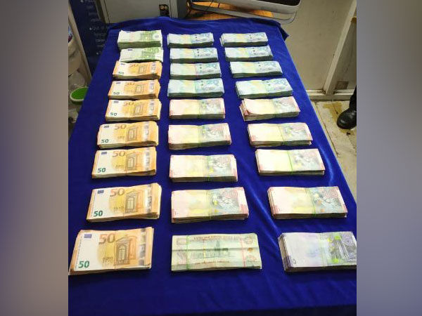 Foreign currency seized at Anna International terminal on Tuesday. Photo/ANI