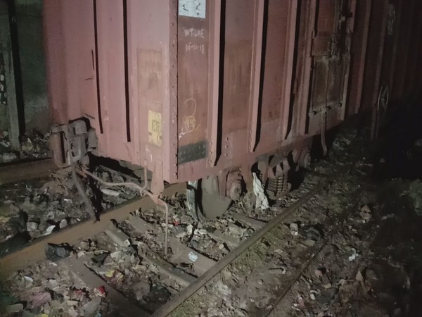 A visual from the derailed freight train near Kurla railway station in Mumbai. Photo/ANI