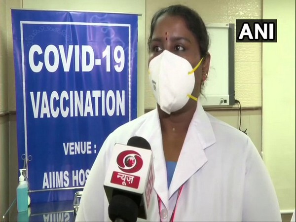 Sister P Nivedita, the nurse from Puducherry who gave PM Modi the first shot of the COVID-19 vaccine. (Photo/ANI)