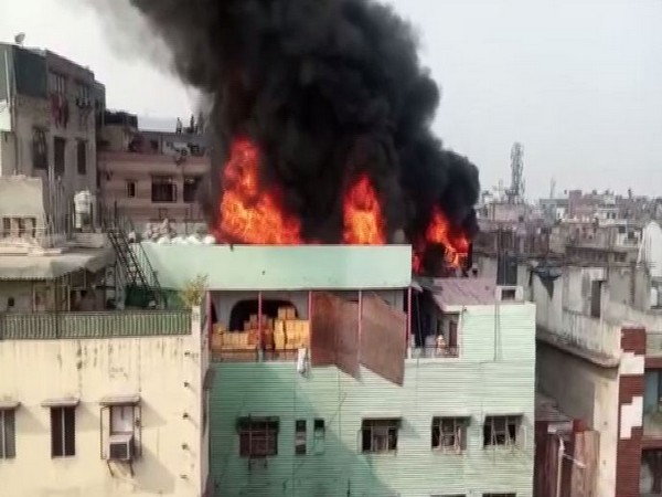 Visuals from the site of incident in Anaj Mandi in New Delhi.  (Photo/ANI)