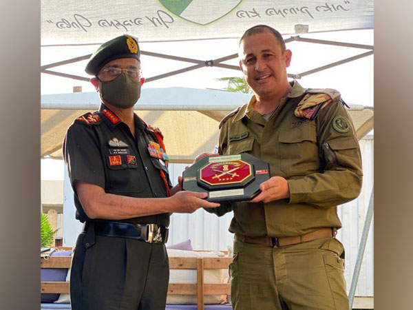 Army Chief Narvane at Israel Defence Forces Headquarters(Photo credit- ADG PI- Indian Army- Twitter)