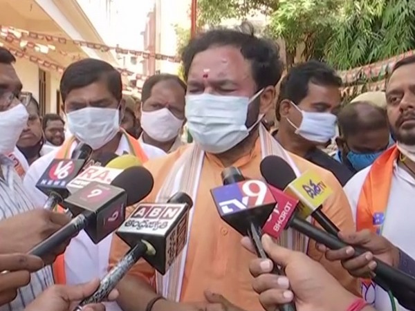 MoS Home G Kishan Reddy speaking to media on Tuesday. 