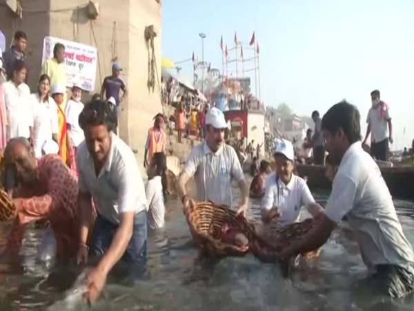 'Namami Gange' campaign on 84 Ganga ghats in Varanasi. (Photo/ANI)