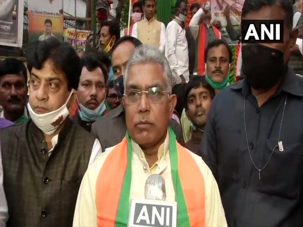 West Bengal BJP  chief Dilip Ghosh talking to media on Wednesday. (Photo/ANI)