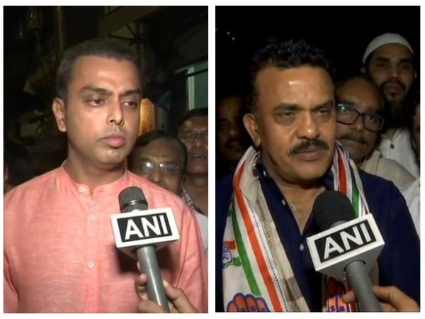 Milind Deora, left, and Sanjay Nirupam, right, speaking to ANI on Monday in Mumbai.