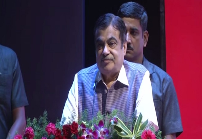 Union Minister Nitin Gadkari speaking at an event in Nagpur, Maharashtra on August 17.