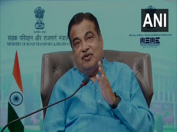 Union Minister for MSME Nitin Gadkari speaking at an event via video conference.