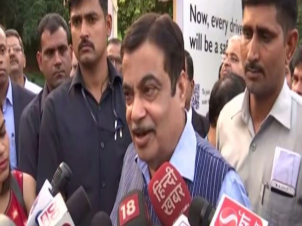 Union Minister Nitin Gadkari speaking to media persons in New Delhi on Thursday. (Photo/ANI)