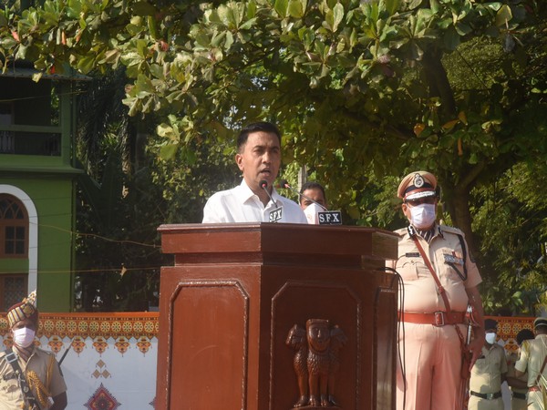 Chief Minister Pramod Sawant addressing Goa Liberation Day function on Saturday. (Photo/ANI)