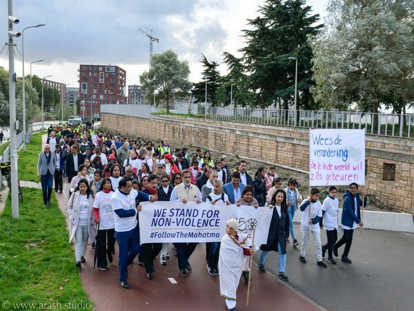 'Gandhi March for Non-Violence' organised by the Indian Embassy in The Hague on Wednesday