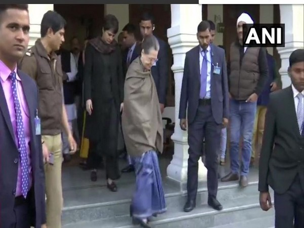 Congress president Sonia Gandhi and Priyanka Gandhi Vadra visited the house of their party's former MLA Ajay Pal Singh in Rae Bareli on Wednesday. Photo/ANI